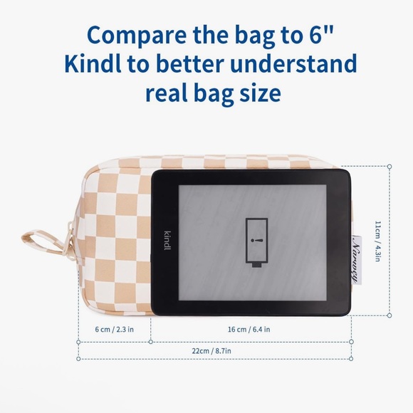 Checkered Makeup Bag –  (Large) *PICK YOUR COLOR* - Picture 3 of 6